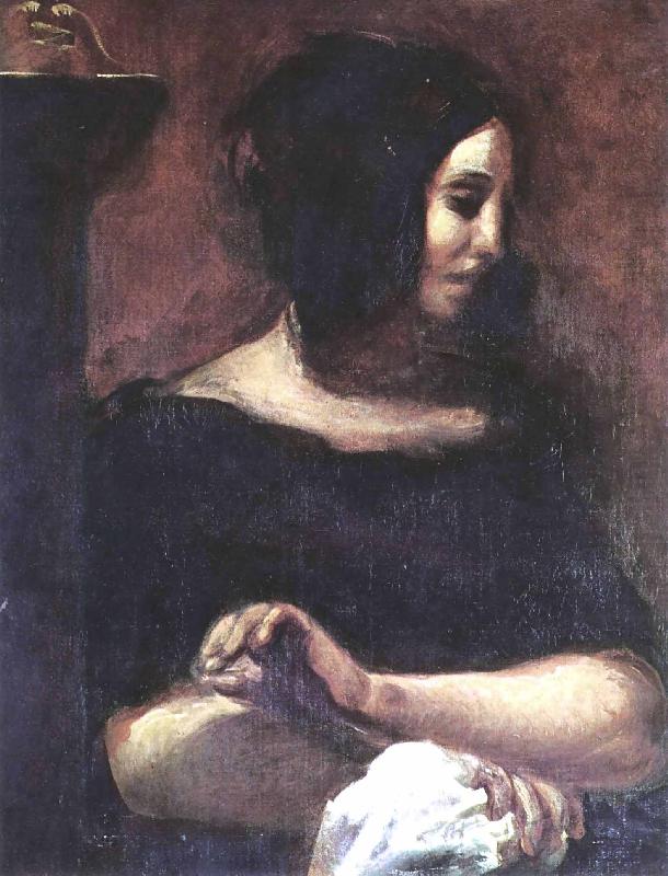 Eugene Delacroix Portrat der George Sand china oil painting image